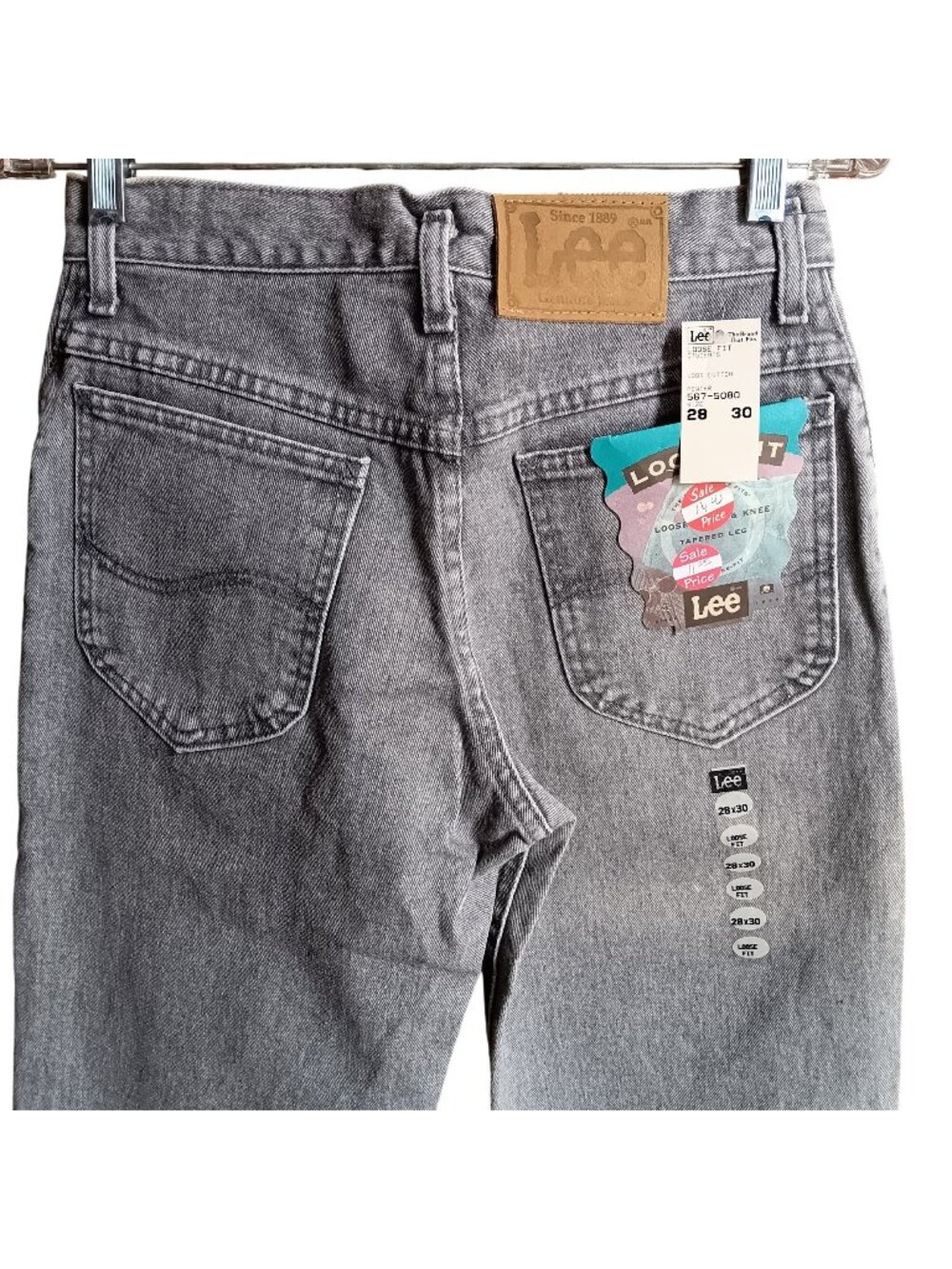 28x32 True Vintage Lee Jeans NEW 80's LEE LOOSE FIT TAPERED PREP PEWTER DENIM